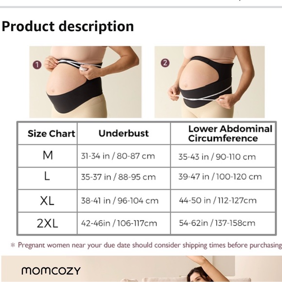 Momcozy Pregnancy Belly Band MEDIUM Invisible Comfort Maternity Oyster Pink NEW - Picture 7 of 12